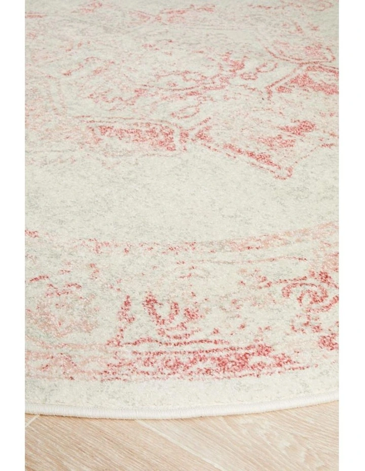 Avenue Round Rug 702 in Rose image 5