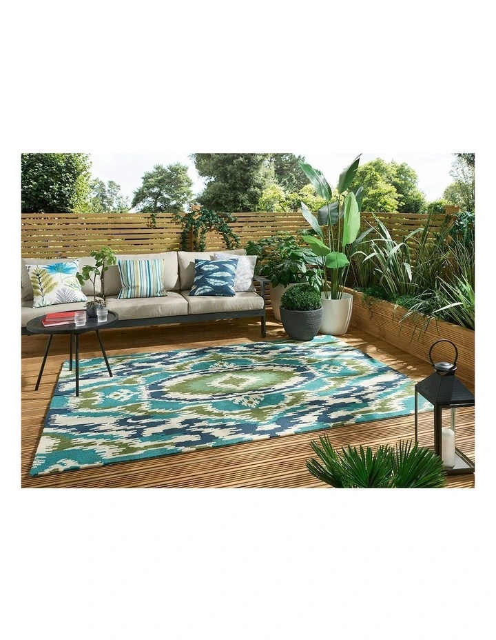 Ixora Emera Outdoor Rug 442007 in Blue image 2