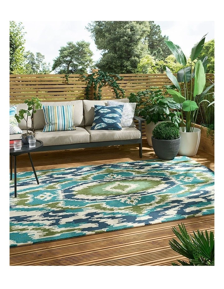 Ixora Emera Outdoor Rug 442007 in Blue image 3