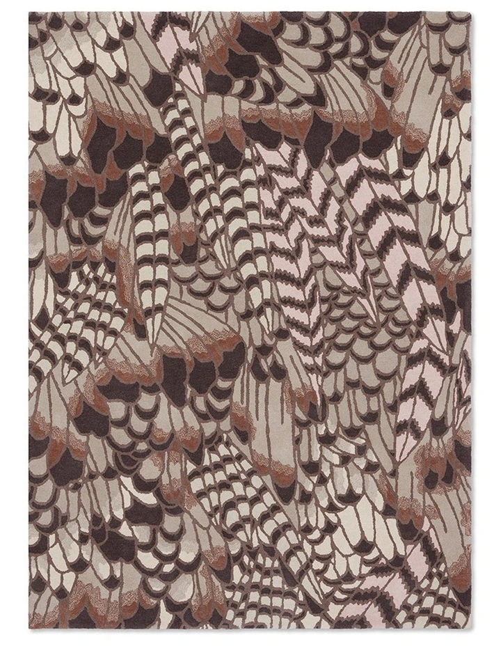 Feathers Natural Rug 162404 in Brown image 1