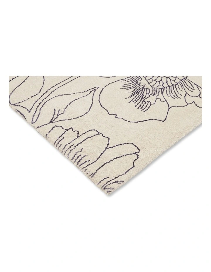 Linear Floral Rug 162508 in Cream image 6