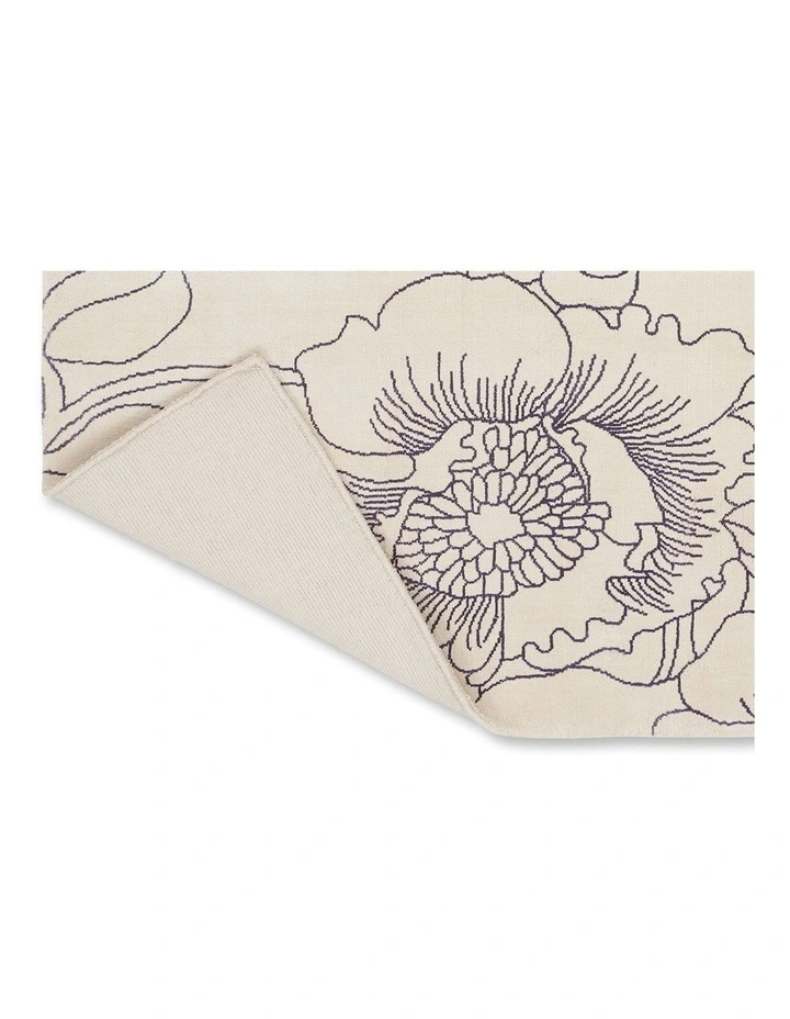 Linear Floral Rug 162508 in Cream image 7