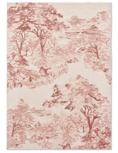 Landscape Toile Rug 162602 in Light Pink