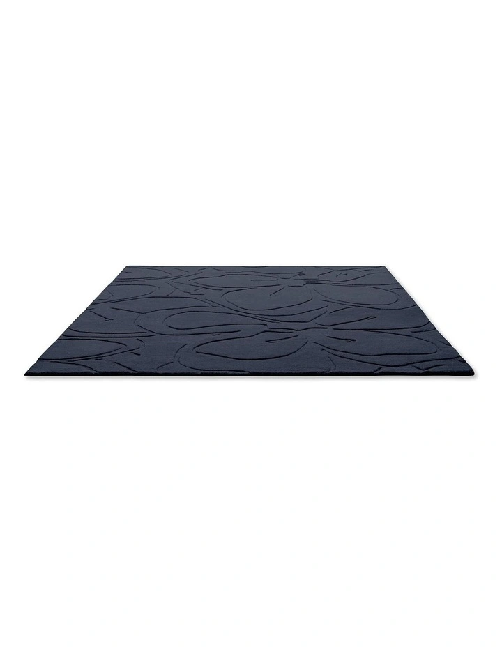 Romantic Magnolia Rug 162708 in Dark Blue image 3