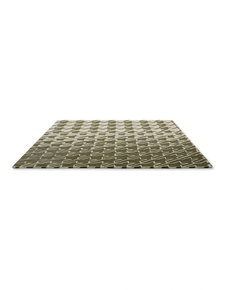 Houndstooth Rug 162804 in Cream/Green image 3