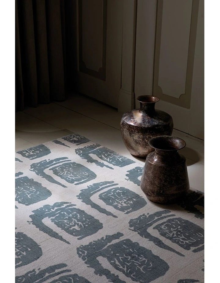 Woodblock Rug 163001 in Grey image 4