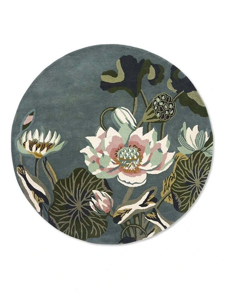 Waterlily Rug 038608 in Midnight Pond image 7