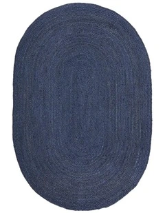 Bondi Oval Rug in Navy