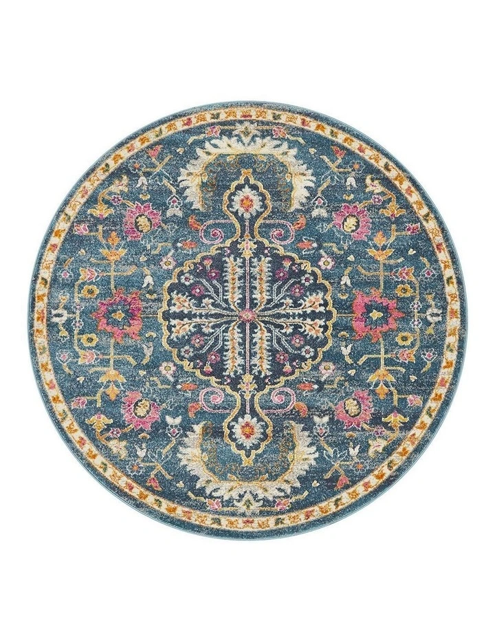 Babylon Round Rug in Navy image 1