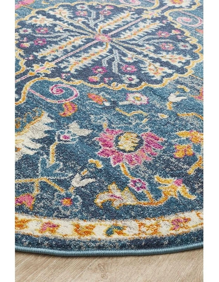 Babylon Round Rug in Navy image 3
