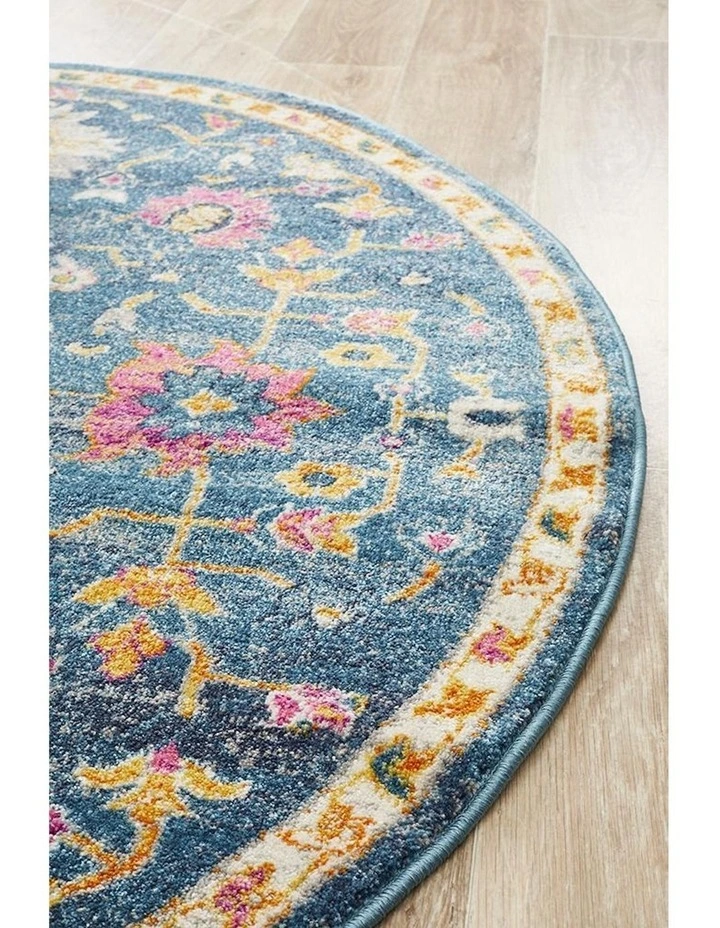 Babylon Round Rug in Navy image 4