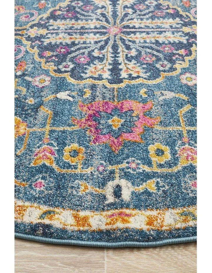 Babylon Round Rug in Navy image 5