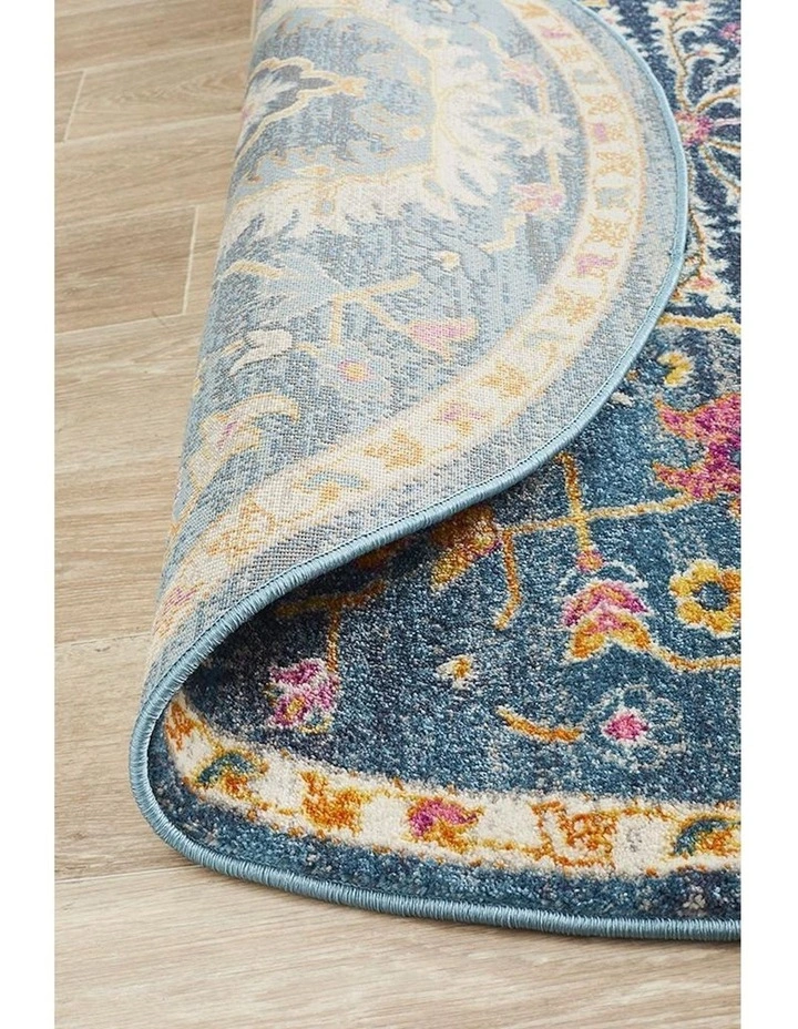 Babylon Round Rug in Navy image 7