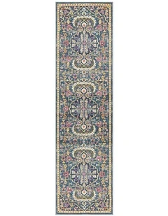 Babylon Runner Rug in Navy