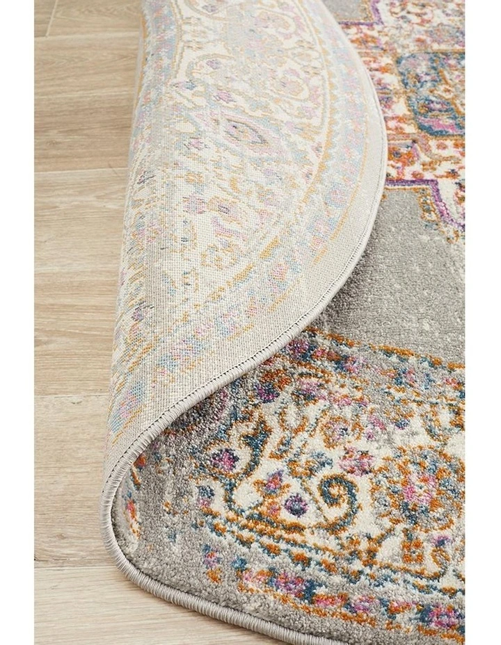 Babylon Round Rug 211 in Grey image 7