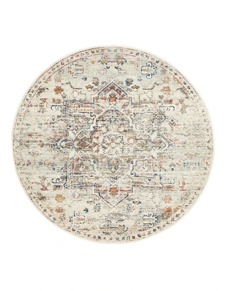 Century Round Rug 911 in White image 1