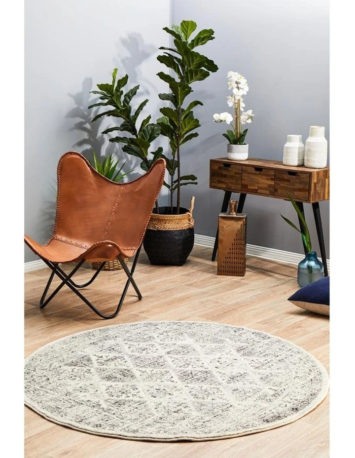 Rug Culture Century Round Rug 999 In Grey image 5