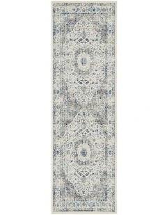 Evoke Mist Transitional Runner Rug in Grey
