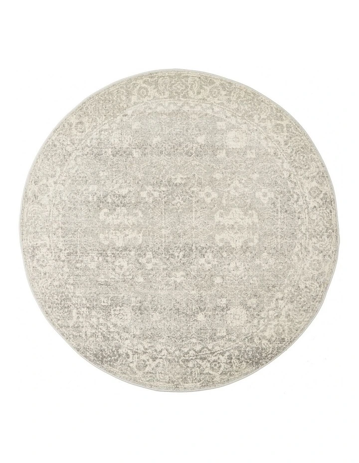 Evoke Shine Transitional Round Rug in Silver image 1