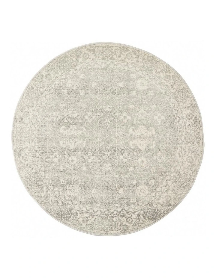 Evoke Shine Transitional Round Rug in Silver image 4