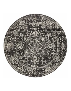Evoke Scape Transitional Round Rug in Charcoal