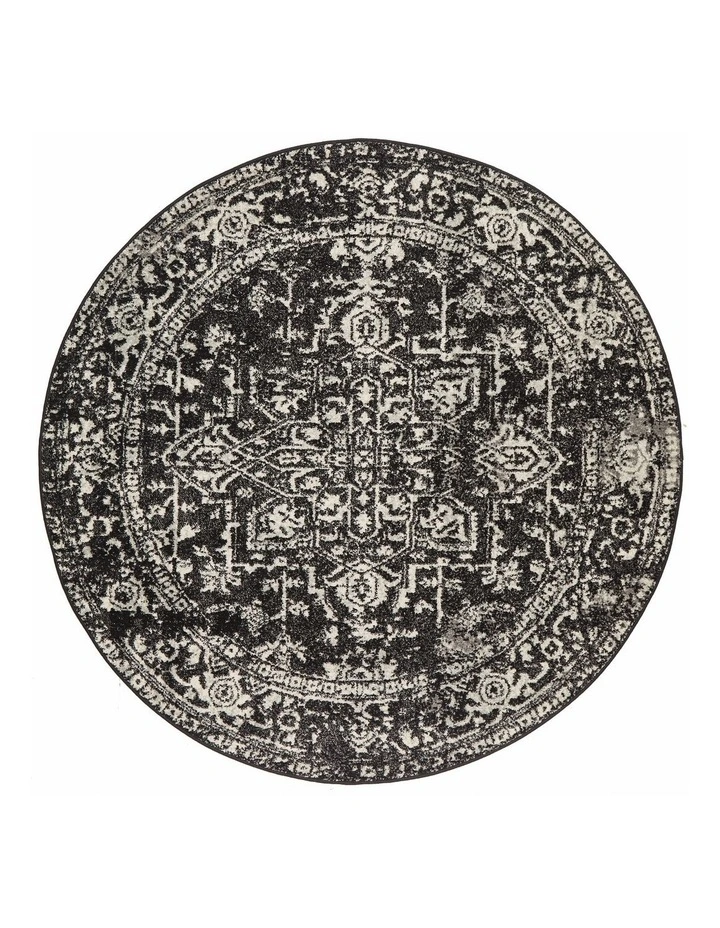 Evoke Scape Transitional Round Rug in Charcoal image 1