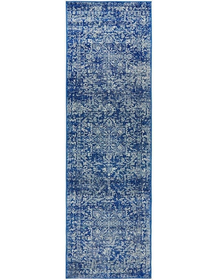 Evoke Contrast Transitional Runner Rug in Navy Blue