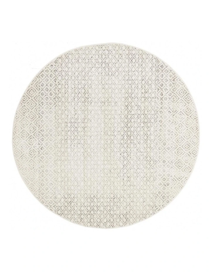 Rug Culture 8kg Evoke Diamond Transitional Round Rug In Grey image 1