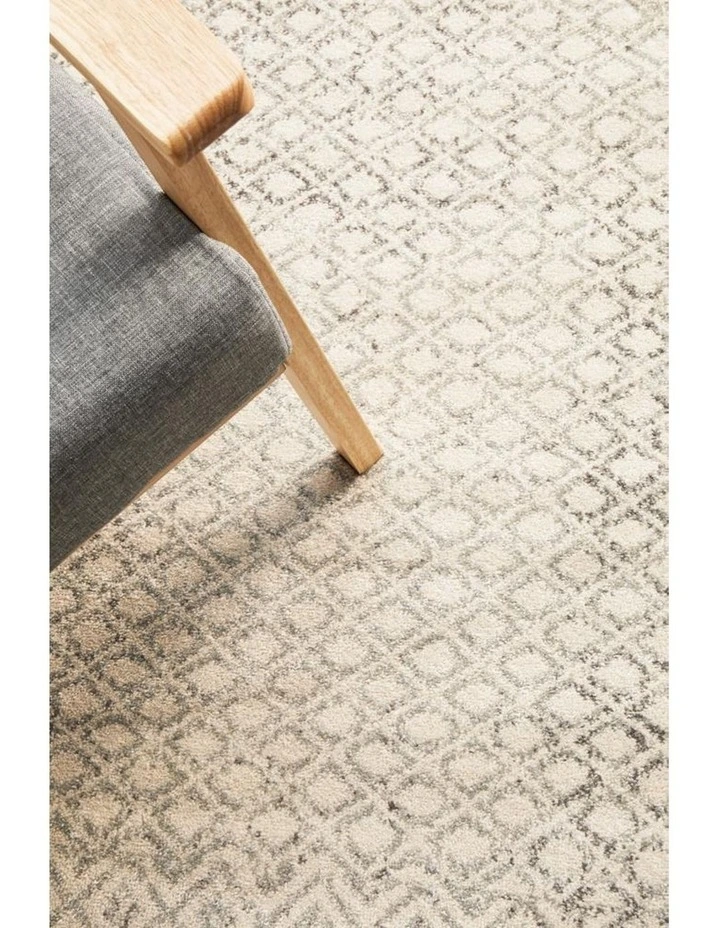 Rug Culture 8kg Evoke Diamond Transitional Round Rug In Grey image 2