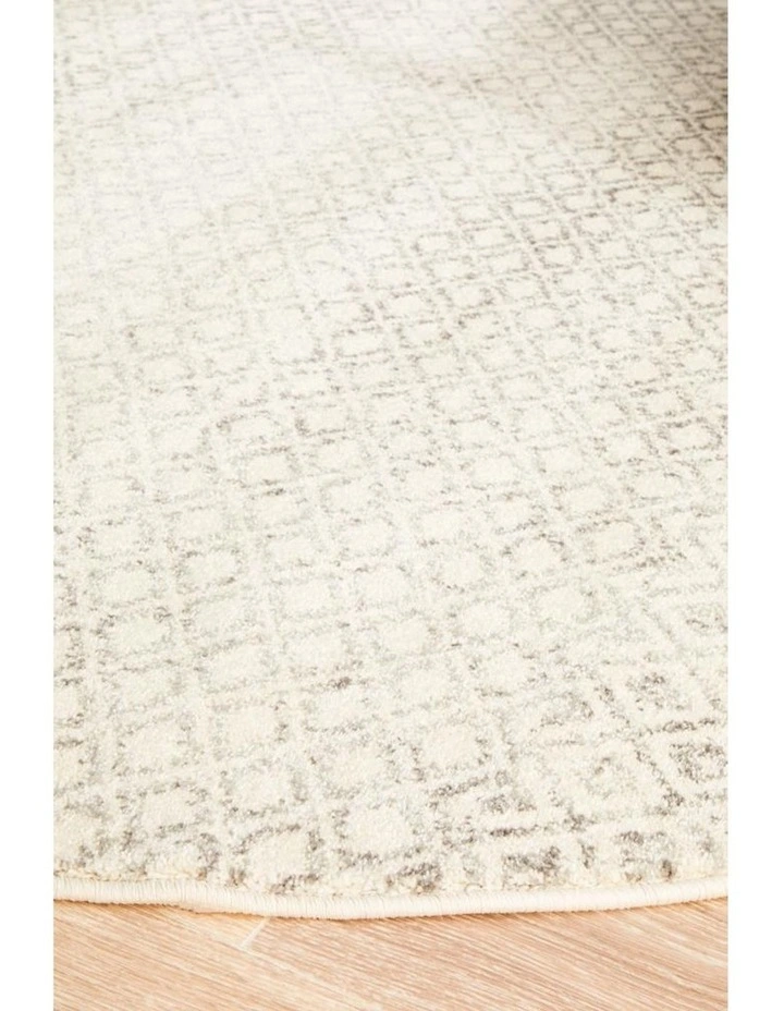Rug Culture 8kg Evoke Diamond Transitional Round Rug In Grey image 4