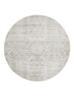 Mirage Zelda Round Rug in Silver Grey