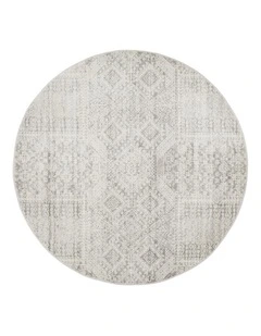 Mirage Zelda Round Rug in Silver Grey