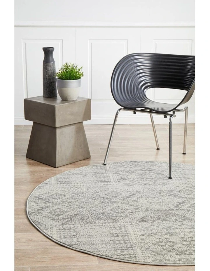 Mirage Zelda Round Rug in Silver Grey image 6