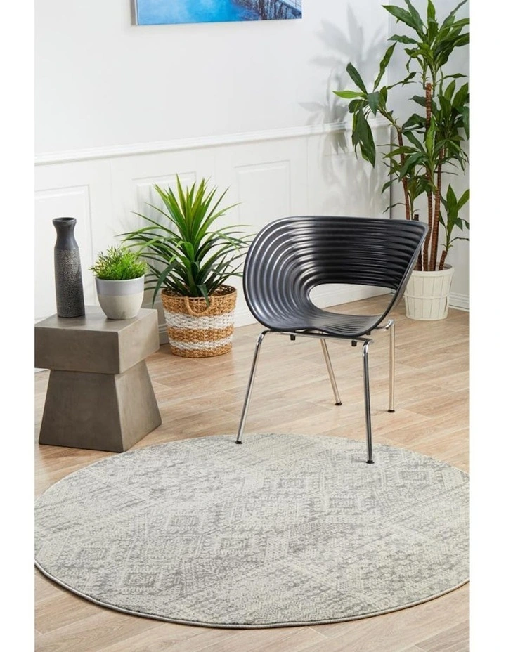 Mirage Zelda Round Rug in Silver Grey image 7