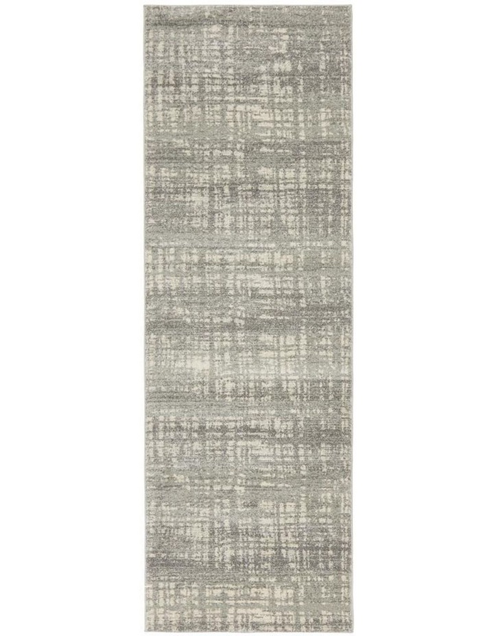 Mirage Ashley Abstract Modern Runner Rug in Silver Grey Silver