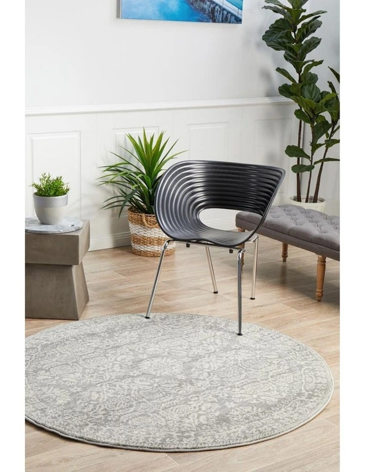 Mirage Gwyneth Stunning Transitional Round Rug in Silver image 3
