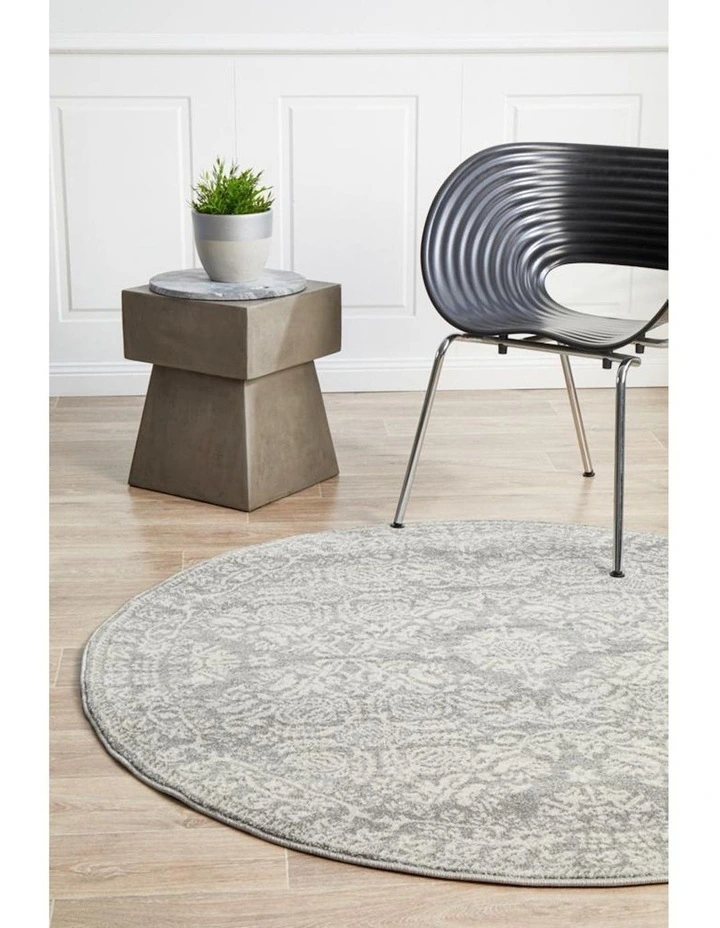Mirage Gwyneth Stunning Transitional Round Rug in Silver image 5