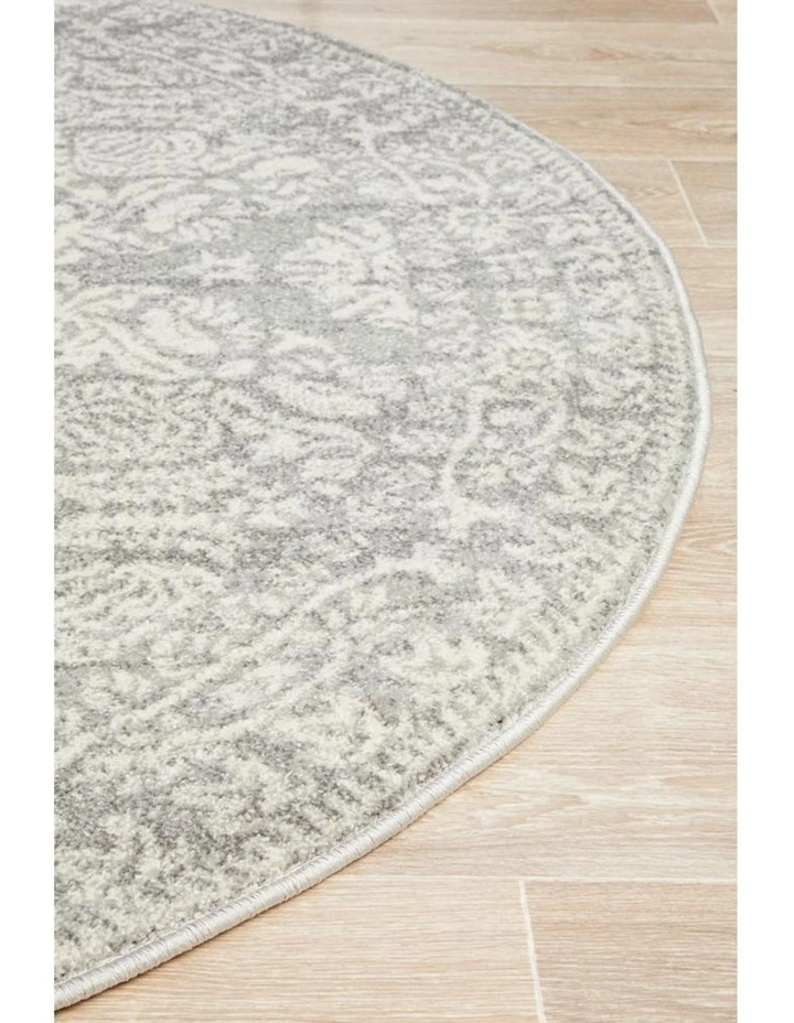 Mirage Gwyneth Stunning Transitional Round Rug in Silver image 7