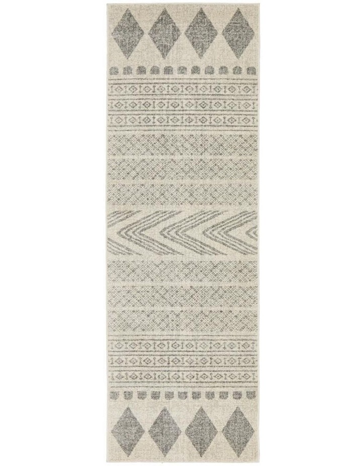 Mirage Adani Modern Tribal Design Runner Rug in Cream/Grey