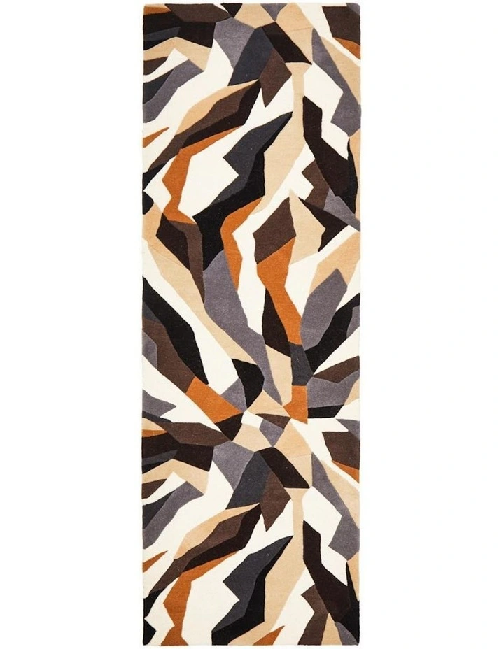 Matrix Pure Wool Fossil Runner Rug in Multi image 1