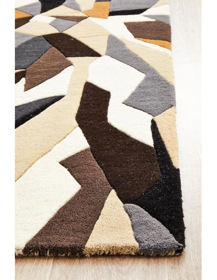 Matrix Pure Wool Fossil Runner Rug in Multi image 4