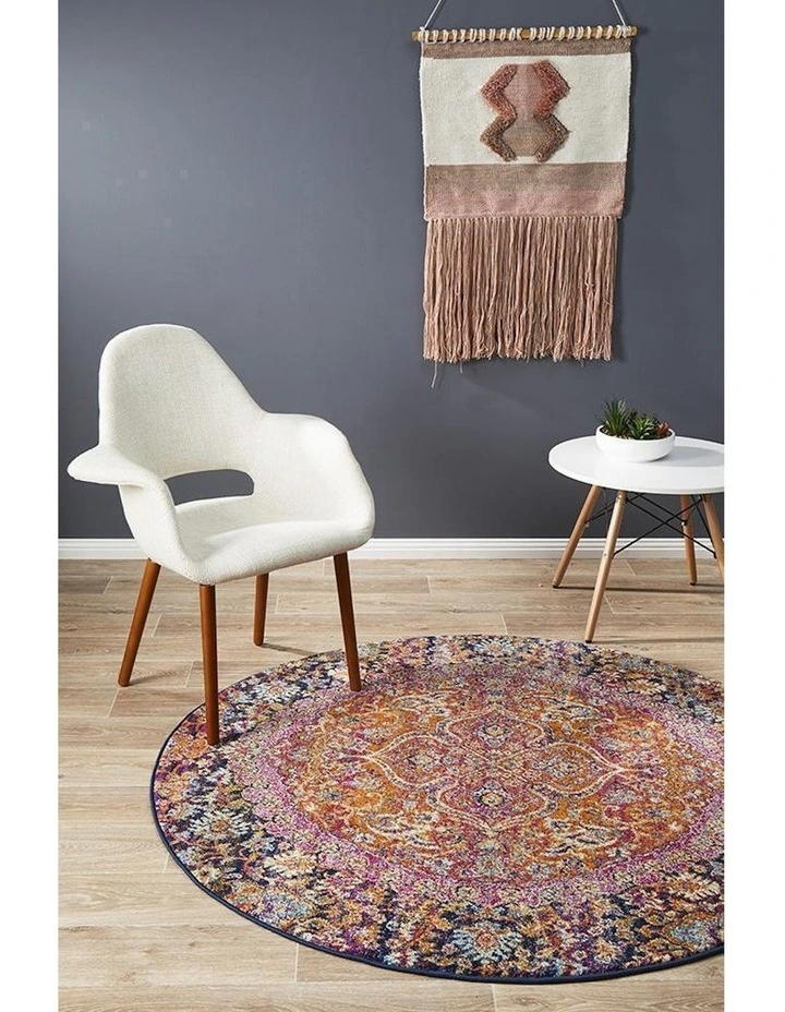 Rug Culture 4kg Museum Preston Round Rug In Multi image 2