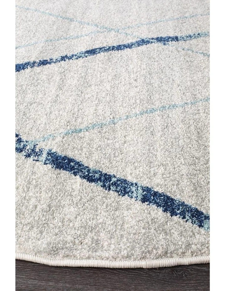 Oasis Noah Contemporary Round Rug in White/Blue image 3