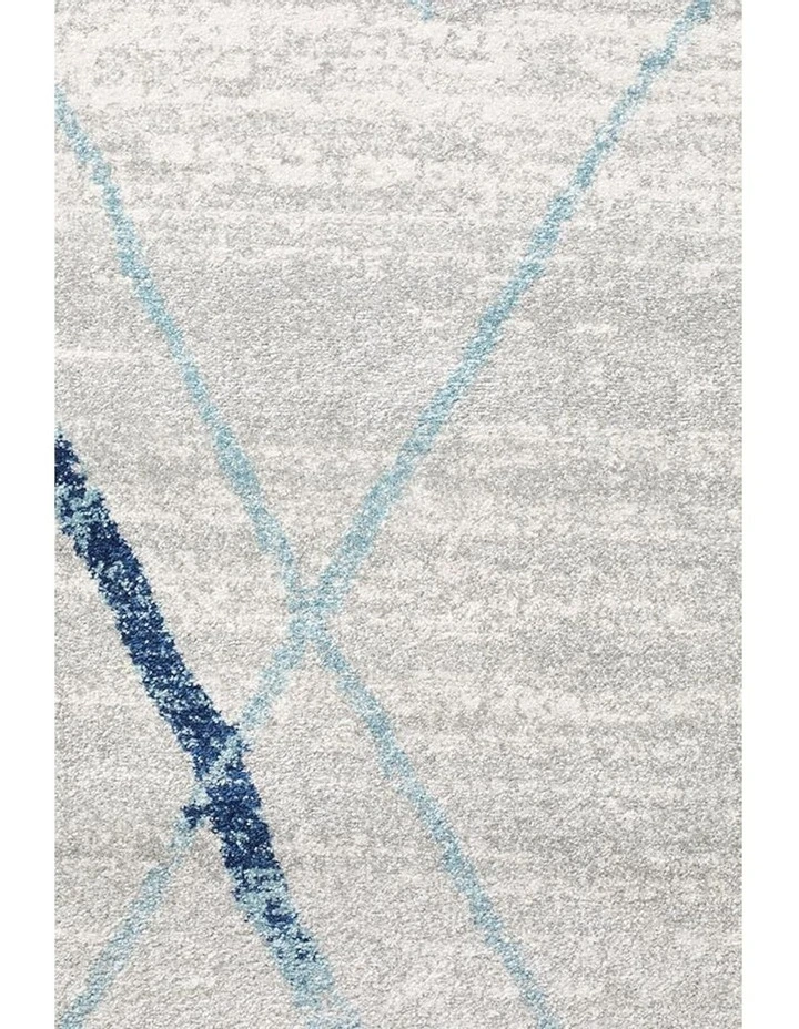 Oasis Noah Contemporary Round Rug in White/Blue image 4