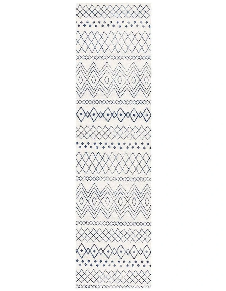 Oasis Nadia Rustic Tribal Runner Rug in White image 7