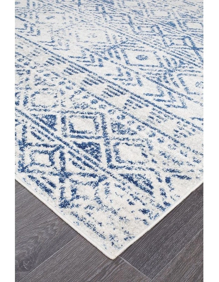 Oasis Ismail Rustic Rug in White Blue image 5