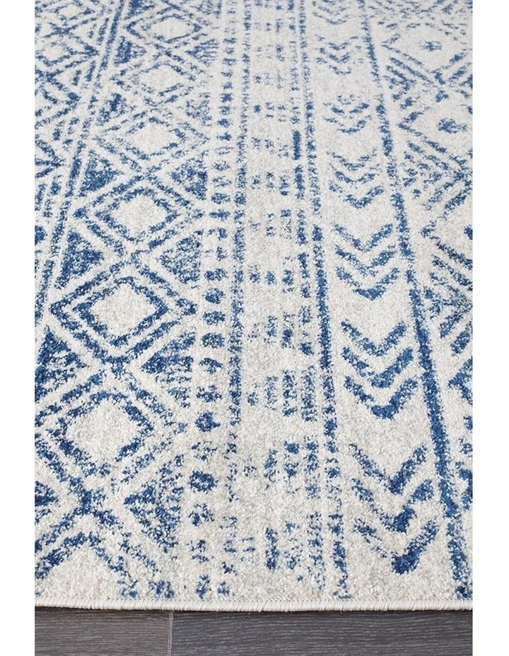 Oasis Ismail Rustic Rug in White Blue image 6