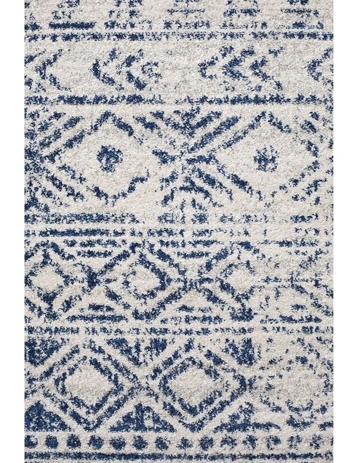 Oasis Ismail Rustic Rug in White Blue image 7