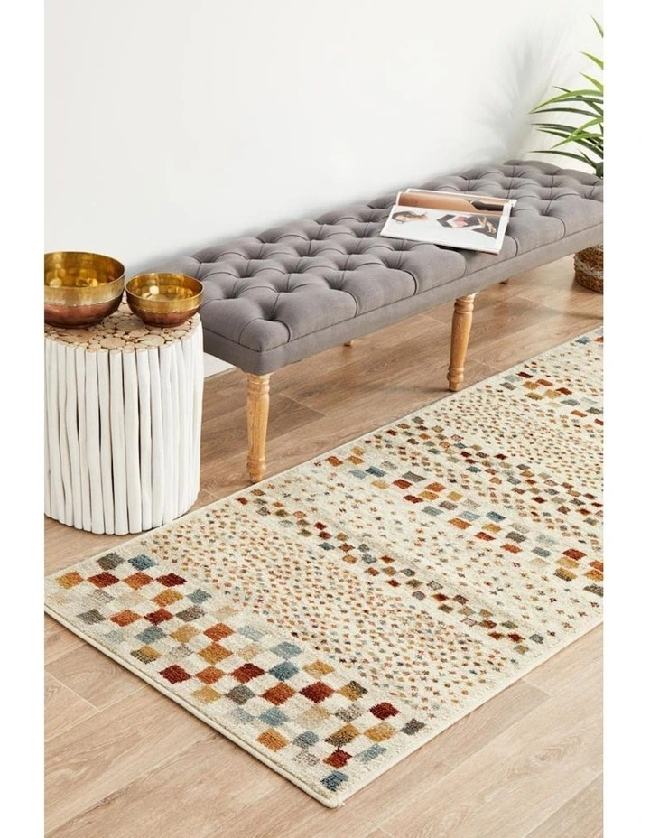 Rug Culture Oxford Mayfair Squares Rug in Cream | MYER