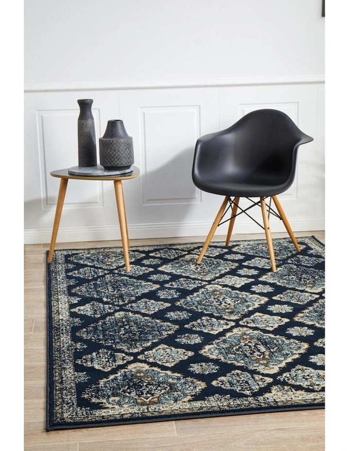 Rug Culture 20kg Oxford Mayfair Timeline Rug In Navy image 4